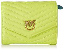 Pinko Damen Compact Wallet M Sheep Nappa C Reisezubehör-Brieftasche, St4q_Mult grün/gelb/hellblau-Antq von Pinko