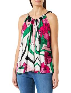 Pinko Damen Dichtstoff Top mit flüssigem Druck Unterhemd, ZPA_Multi Schwarz/Fuchsia, Large von Pinko