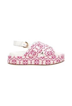 Pinko Damen Fabric Sandale, Rosa, 41 EU von Pinko