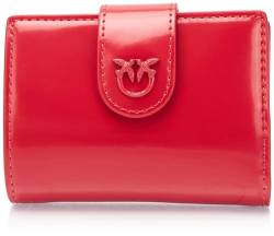 Pinko Damen Geldbörse aus gebürstetem Leder, glänzend Reisezubehör-Brieftasche, R30b_rot-Block Color von Pinko