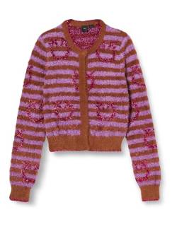 Pinko Damen Hund Cardigan Riga Cutter Strickjacke, Cd4_Cammello/Lilla/Fuxia, XL von Pinko