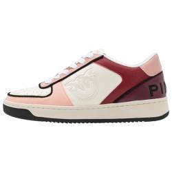 Pinko Damen Joliet Sneaker Recycled Pu Gymnastikschuh, B6o Weiß Rosa Rot, 39 EU von Pinko