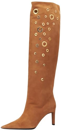 Pinko Damen Lehar Suede + OCC-Dekor Mode-Stiefel, L57 Braun, 39 EU von Pinko