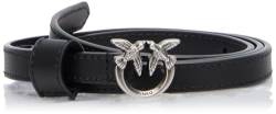 Pinko Damen Love Berry H1 Belt Kalbsleder Gürtel, Z99o_schwarz-Old Silver, M von Pinko