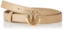 Pinko Damen Love Berry H2 Belt Kalbsleder Set Gürtel, Beige (D28q_beige Safari-Antique Gold), XS von Pinko