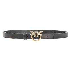 Pinko Damen Love Berry H2 Belt Kalbsleder Set Gürtel, Z99q_schwarz-Antique Gold, S von Pinko