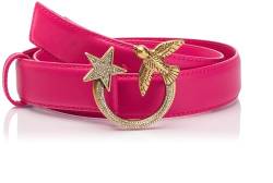 Pinko Damen Love Berry H3 Belt Kalbs-Set Gürtel, N17u_pink pink-Shiny Gold, XS von Pinko