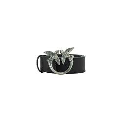 Pinko Damen Love Berry Simply H4 Belt Schraube Gürtel, Z99o_schwarz-Old Silver, S von Pinko