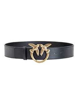 Pinko Damen Love Berry Simply H4 Belt Schraube Gürtel, Z99q_schwarz-Antique Gold, S von Pinko