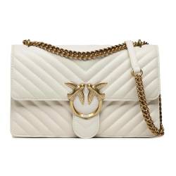 Pinko Damen Love ONE Classic Sheep NAPP Liebe EINEN KLASSISCHEN DC-SCHAFNAPP, Z14Q_Bianco SETA-Antique Gold von Pinko