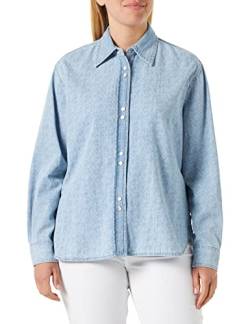 Pinko Damen Meisterschaftshemd Denim Legge Hemd, Ze5_weiß/hellblau, 42 von Pinko