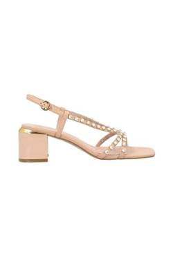 Pinko Damen Nappaleder Sandale, Nude, 35 EU von Pinko