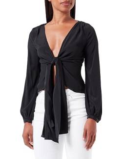 Pinko Damen Neutrino Blusa Crepe De Chine Bluse, Z99_Nero Limousine, 38 von Pinko