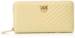 Pinko Damen Ryder Zip Around Sheep Nappa Chevron Reisezubehör-Brieftasche, S14q_Heu-antik Gold von Pinko