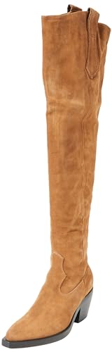 Pinko Damen Strauss Texano Cuissard Suede Westernstiefel, L15 Tabakbraun, 36 EU von Pinko