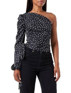 Pinko Damen Thira Bluse Satin St.Dots Irre Klassisches Hemd, z2_schwarz/weiß, 38 cm von Pinko