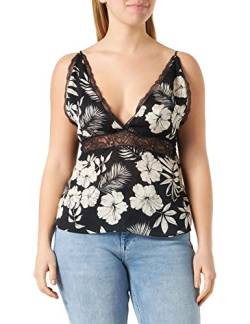 Pinko Damen Top Jaquard Druck Fio Unterhemd, Zdg_Black/Butter, 34 von Pinko