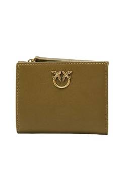 Pinko Damen Wallet Mini weiches Kalbsleder Reisezubehör-Brieftasche, V62q_Grün Tanne Antique Gold von Pinko