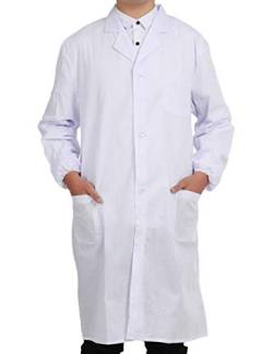 Pinkpum Herren Laborkittel Weiß Medizin Arbeitskleidung Uniformen Krankenschwester Langarm - 2018 verbesserung von Pinkpum