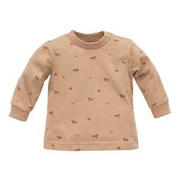 Pinokio Baby Blouse Long Sleeve Wooden Pony, 95% Organic Cotton 5% Elastane, bejge Pony, Unisex Gr. 62-86 (74) von Pinokio