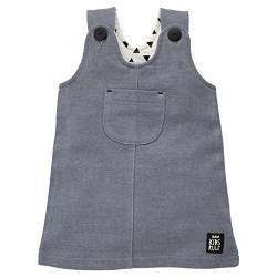 Pinokio Baby - Mädchen Strampelanzug Wild Boy Dress Dungarees, Grey Pepper Happy Day, 86 EU von Pinokio