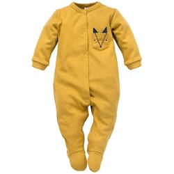 Pinokio Baby Overall Secret Forest, 100% cotton curry with a fox, Unisex Gr. 56-74 (62) von Pinokio