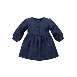 Pinokio Dress Romantic, 100% Cotton, Navy Blue Jeans, Girls 68-122 (110) von Pinokio