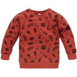Pinokio Sweatshirt Lets Rock, rot Musikmuster, Jungen 62-122 (104) von Pinokio
