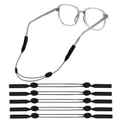 Pinsheng Brillenband 5 Stück Universale Silikon Elastic Sportbrillenband Verstellbare Brillenkette Qualitativ Hochwertiges Brillenband Brillenzubehör für Damen, Kinder, Herren(Schwarz) von Pinsheng