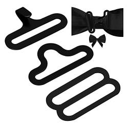 Pinsheng Fliege Hardware Krawatte Clip, 50 Sets Metall Verstellbare Fliege Hardware Krawatte Clip Haken Verschluss Krawatte Riemen für Fliege Krawatte (Schwarz) von Pinsheng