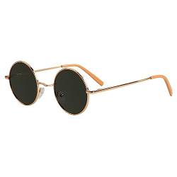 Pinsheng Unisex Runde Sonnenbrille, Retro Vintage Sonnenbrille Polarisierte UV400 Schutzkreis Retro Steampunk Sonnenbrille für Männer und Frauen (Grün) von Pinsheng