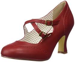 Pinup Couture Damen FLAPPER-35 Pumps, Rot (Red Faux Leather), 39 EU von Pinup Couture