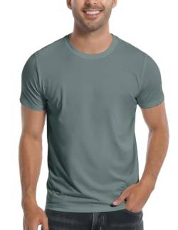 Pioneer Camp Herren Bambus T Shirt Ultra Soft Weiß Kurz/Langarm T Shirts Klassisch Kühlend Rundhals Casual Basic Tee Shirt, 1er-Pack, Grün, Klein von Pioneer Camp