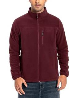 Pioneer Camp Herren Fleecejacke Full Zip Outdoor Polar Leicht Winddicht Jacke mit Reißverschluss Weinrot L von Pioneer Camp