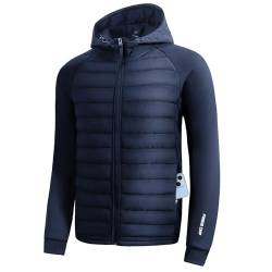 Pioneer Camp Herren Laufjacke Leichte Puffer Jacke Hybrid Winter Warm Up Isoliert Thermomantel Wandern Golf Sport, Marineblau, XL von Pioneer Camp