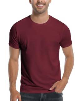 Pioneer Camp Herren T-Shirt Baumwolle Rundkragen Einfarbig Basic Tee Slim Fit Kurzarm Männer Bordeauxrot M von Pioneer Camp