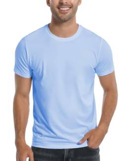 Pioneer Camp Herren T-Shirt Baumwolle Rundkragen Einfarbig Basic Tee Slim Fit Kurzarm Männer Eisblau M von Pioneer Camp