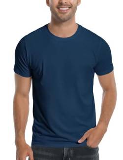 Pioneer Camp Herren T-Shirt Baumwolle Rundkragen Einfarbig Basic Tee Slim Fit Kurzarm Männer Marine XL von Pioneer Camp