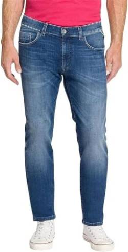 Pioneer Herren Hose 5 Pocket Stretch Denim Jeans, Ocean Blue Used Buffies, 33W / 34L von Pioneer