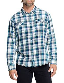 Pioneer Herren Kentkragen Hemd, Indigo Check 6615, XL von Pioneer