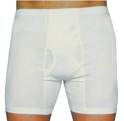 Piotrstrade 2 er Pack Herren Slip Lang mit Bein und Feinripp Retroshort Unifarben Männer Unterhosen Unterwäsche aus Baumwolle Weiß von Piotrstrade