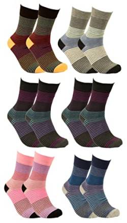 Piotrstrade 6 Paar Damen Socken ohne Gummi für Diabetiker Freizeit Socken aus Baumwolle Mehrfarbig, 36-38 von Piotrstrade