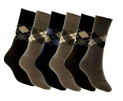 Piotrstrade 6 Paar Herren Socken 39-42 und 43-46 aus Baumwolle Business Socken mit Karo Muster von Piotrstrade