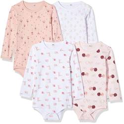 PIPPI Unisex Baby 4er Pack Aufdruck, Langarm Formender Body, Rosa (Lightrose 501), (Herstellergröße:98) von Pippi