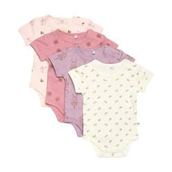 PIPPI Unisex Baby Body SS AO-Printed (4-Pack) Underwear, Dusty Rose, 62 von Pippi
