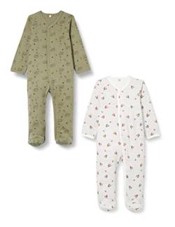PIPPI Unisex Baby Nightsuit w/f-Buttons 2-Pack Pajama Set, Deep Lichen Green, 98 von Pippi