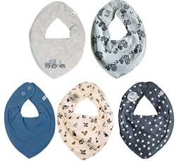 Pippi Babywear Halstücher - Baby Dreieckstücher/Lätzchen 5er Pack (All blue Stuff) von Pippi