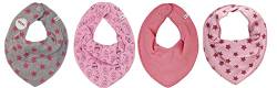 Pippi Halstuch 4er Set Baby Halstücher Dreieckstücher für Mädchen + Jungen (All pink Stars) von Pippi
