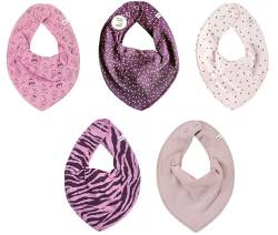 Pippi Unisex Baby Bandana bib - solid Halstuch (*Purple Drops + Flowers) von Pippi