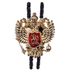Piratenladen Bolo Tie Doppel-Adler, Royales Wappen, echt vergoldet, Zaren-Reich, Russland von Piratenladen